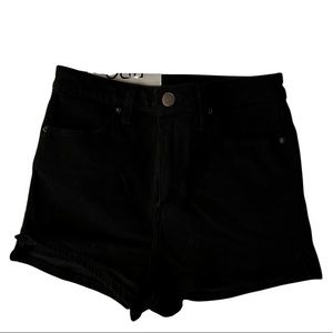 BDG high waisted black denim shorts